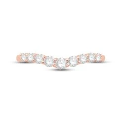 Diamond Contour Anniversary Ring 1/2 Ct Tw Round-cut 14K Rose Gold -Vrai shop V 533583100 2 800