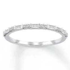 Diamond Anniversary Band 1/5 Cttw Baguette/Round 10K White Gold