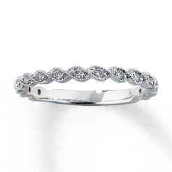 Previously Owned Diamond Anniversary Ring 1/8 Ct Tw Round-cut 14K White Gold