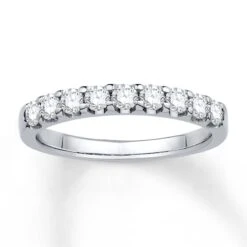 Previously Owned Wedding Band 1/2 Ct Tw Round-cut Diamonds 14K White Gold