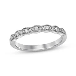 Previously Owned Diamond Wedding Band 1/8 Ct Tw Round-cut 14K White Gold