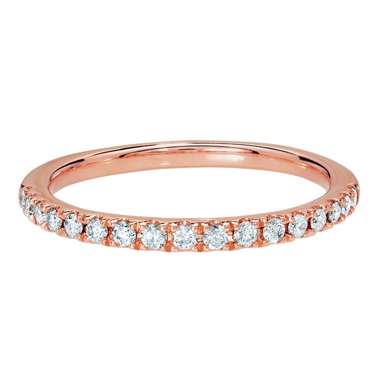 Previously Owned Diamond Wedding Band 1/4 Ct Tw 10K Rose Gold 1 Previously Owned Diamond Wedding Band 1/4 Ct Tw 10K Rose Gold