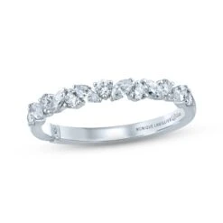 Previously Owned Monique Lhuillier Bliss Diamond Wedding Band 1/2 Ct Tw Marquise & Round-cut 18K White Gold