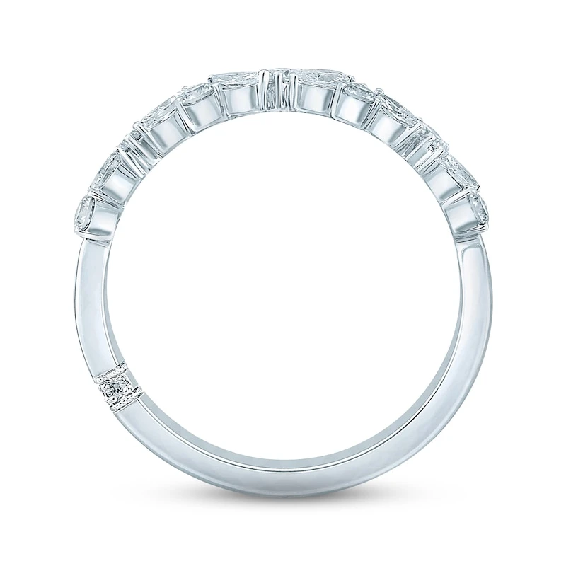 Previously Owned Monique Lhuillier Bliss Diamond Wedding Band 1/2 Ct Tw Marquise & Round-cut 18K White Gold 3 Previously Owned Monique Lhuillier Bliss Diamond Wedding Band 1/2 Ct Tw Marquise & Round-cut 18K White Gold - Image 3