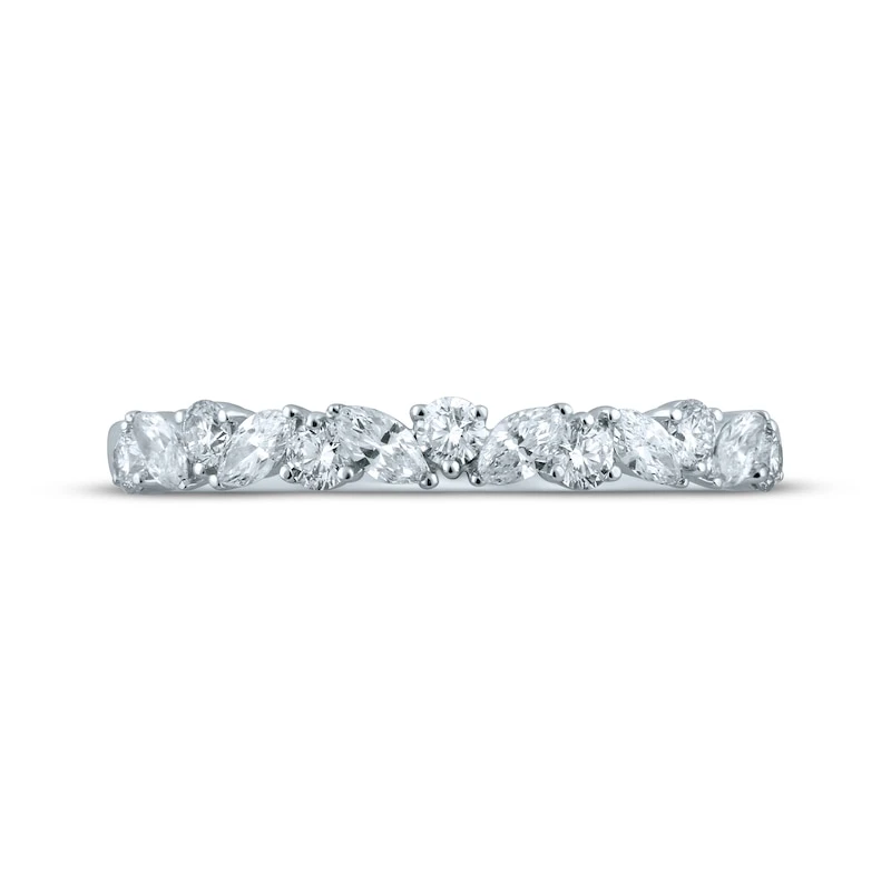 Previously Owned Monique Lhuillier Bliss Diamond Wedding Band 1/2 Ct Tw Marquise & Round-cut 18K White Gold 4 Previously Owned Monique Lhuillier Bliss Diamond Wedding Band 1/2 Ct Tw Marquise & Round-cut 18K White Gold - Image 4