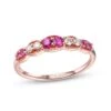 Le Vian Ruby & Diamond Stacking Ring 1/6 Ct Tw Diamonds 14K Strawberry Gold