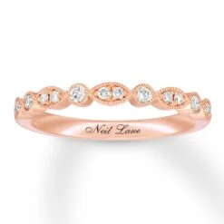 Neil Lane Bridal Wedding Band 1/5 Ct Tw Diamonds 14K Rose Gold