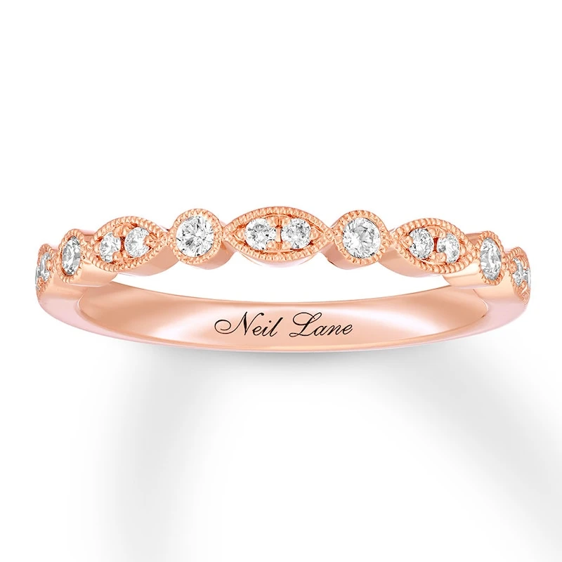 Neil Lane Bridal Wedding Band 1/5 Ct Tw Diamonds 14K Rose Gold 1 Neil Lane Bridal Wedding Band 1/5 Ct Tw Diamonds 14K Rose Gold