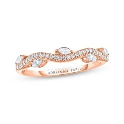 Adrianna Papell Diamond Anniversary Band 1/3 Ct Tw Round/Marquise-cut 14K Rose Gold