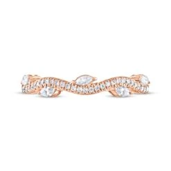 Adrianna Papell Diamond Anniversary Band 1/3 Ct Tw Round/Marquise-cut 14K Rose Gold -Vrai shop V 993229602 2 800