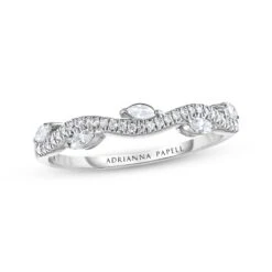Adrianna Papell Diamond Anniversary Band 1/3 Ct Tw Round/Marquise-cut 14K White Gold