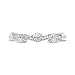 Adrianna Papell Diamond Anniversary Band 1/3 Ct Tw Round/Marquise-cut 14K White Gold -Vrai shop V 993229703 2 800