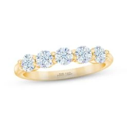 THE LEO First Light Diamond Anniversary Ring 1 Ct Tw Round-cut 14K Yellow Gold